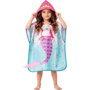 image:imageLOLANTA Kids Bath Towels Mermaid Terry Cloth Pool Poncho Swim Cover Up Toddler Beach Towel Girls Gifts Mermaid 46 YearsPink Purplemermaid
