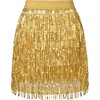 image:imageLOLANTA Girls Sequin Fringe Skirts Sparkle Layered Tassel Elatic Waist Disco Rave Party Mini Skirt with LiningGold