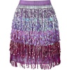 image:imageLOLANTA Girls Sequin Fringe Skirts Sparkle Layered Tassel Elatic Waist Disco Rave Party Mini Skirt with LiningPurple