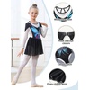 image:imageLOLANTA Girls Ballet Dance Dress Kids Long Sleeve Skirted Gymnastics Leotard with Scrunchie Glitter DancewearBlack