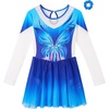 image:imageLOLANTA Girls Ballet Dance Dress Kids Long Sleeve Skirted Gymnastics Leotard with Scrunchie Glitter DancewearBlue