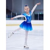 image:imageLOLANTA Girls Ballet Dance Dress Kids Long Sleeve Skirted Gymnastics Leotard with Scrunchie Glitter DancewearBlue