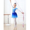image:imageLOLANTA Girls Ballet Dance Dress Kids Long Sleeve Skirted Gymnastics Leotard with Scrunchie Glitter DancewearBlue