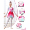 image:imageLOLANTA Girls Ballet Dance Dress Kids Long Sleeve Skirted Gymnastics Leotard with Scrunchie Glitter DancewearPink