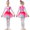 image:imageLOLANTA Girls Ballet Dance Dress Kids Long Sleeve Skirted Gymnastics Leotard with Scrunchie Glitter DancewearPink