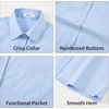 image:imageLOLANTA Girls Short Sleeve Button Down Shirts Kids Stretch Summer Dress Shirts Stain Repellent Uniform Blouse with PocketLightblue
