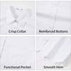 image:imageLOLANTA Girls Short Sleeve Button Down Shirts Kids Stretch Summer Dress Shirts Stain Repellent Uniform Blouse with PocketWhite