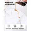 image:imageLOLANTA Girls Short Sleeve Button Down Shirts Kids Stretch Summer Dress Shirts Stain Repellent Uniform Blouse with PocketWhite