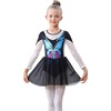 image:imageLOLANTA Girls Ballet Dance Dress Kids Long Sleeve Skirted Gymnastics Leotard with Scrunchie Glitter DancewearBlack