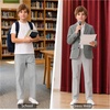 image:imageLOLANTA Boys Golf Pants Kids Dress Slacks Stretch Chino Uniform Trouser  Premium stretch waterrepellent adjustable waistband breathable material multipockets tearresistant antipillingLight Gray